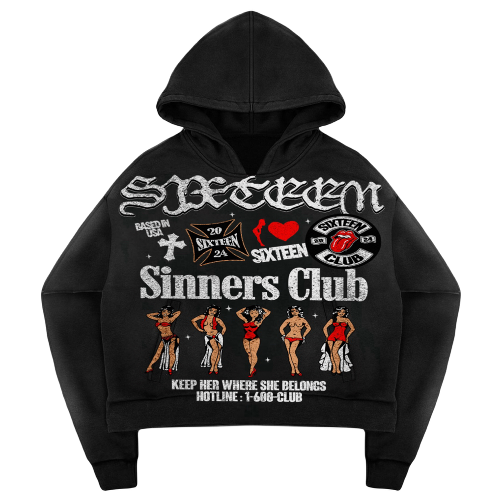 BLACK SINNERS CLUB HOODIE