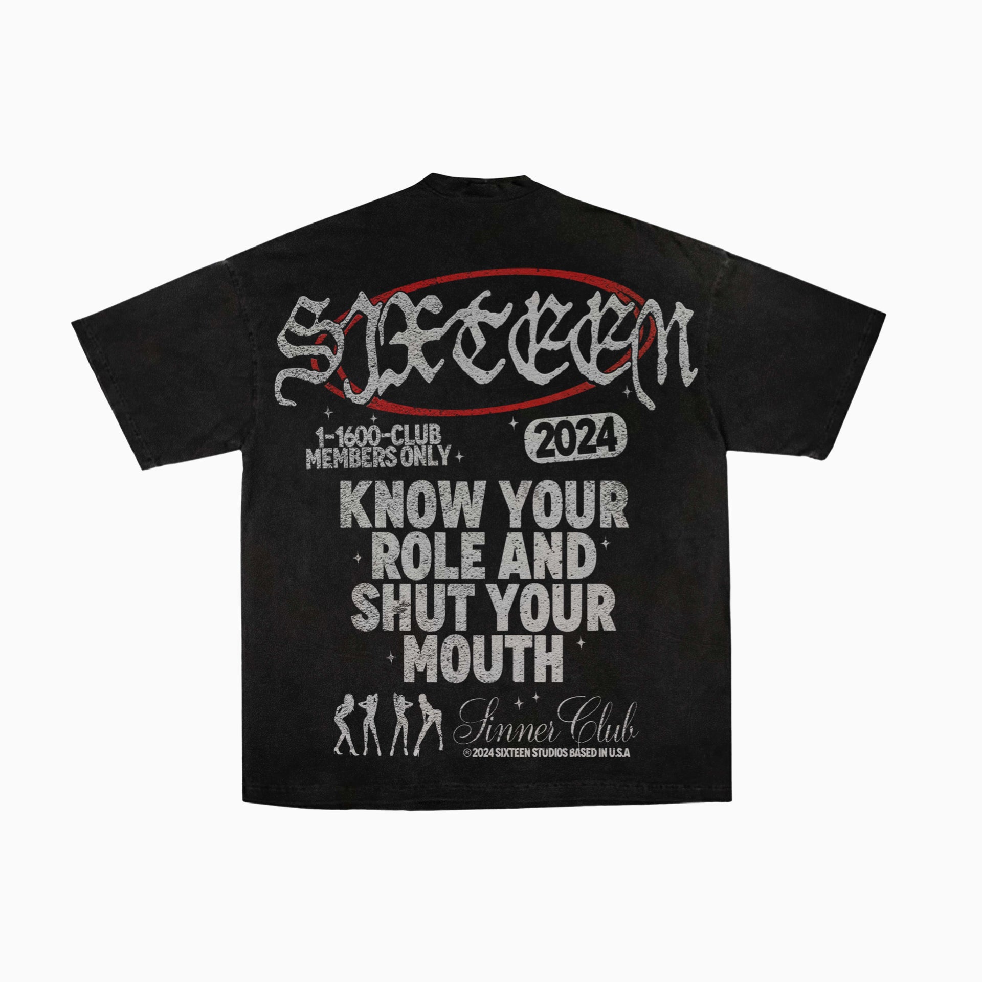 Black “sinners club” T-shirt