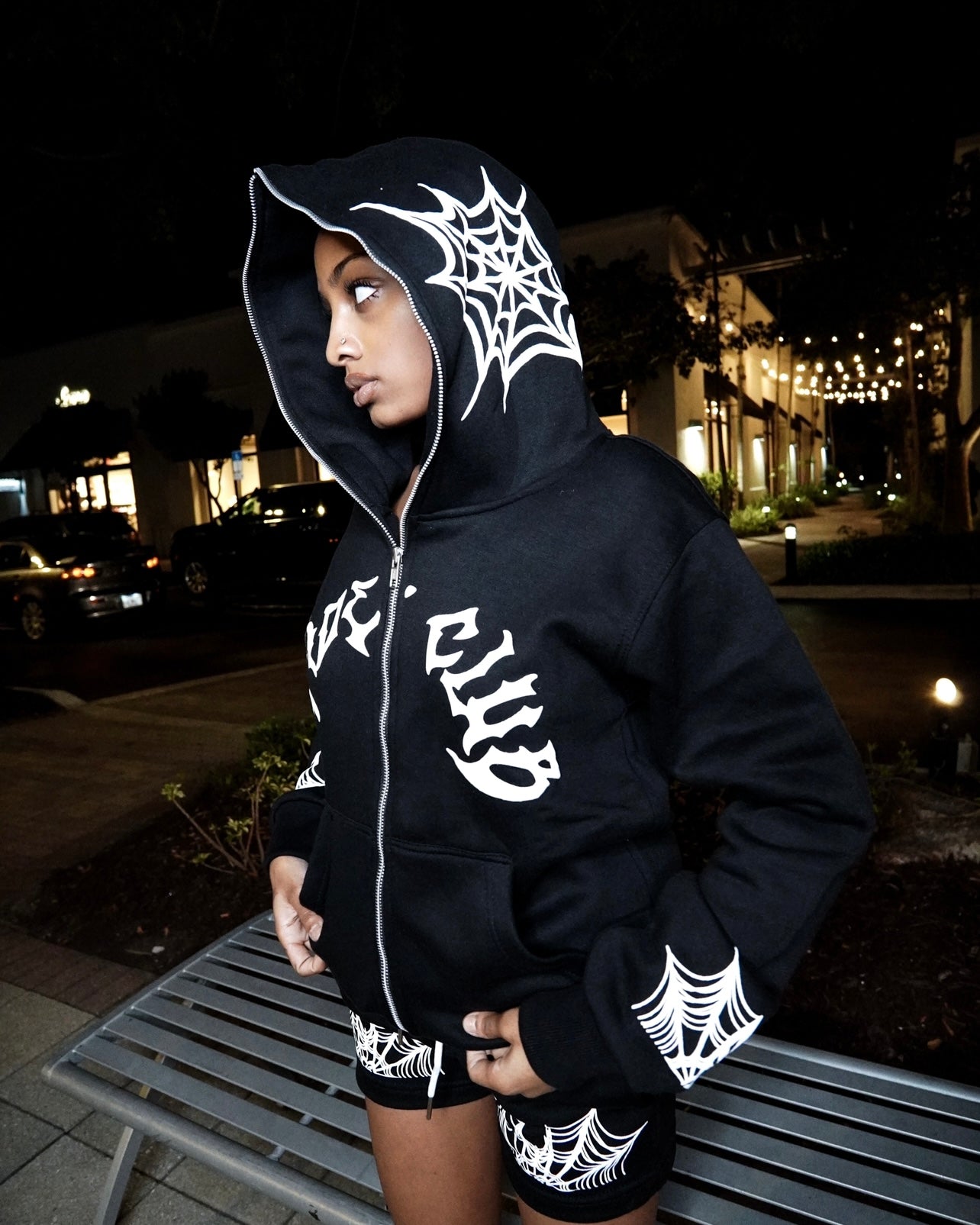 Black spider zip-up hoodie only