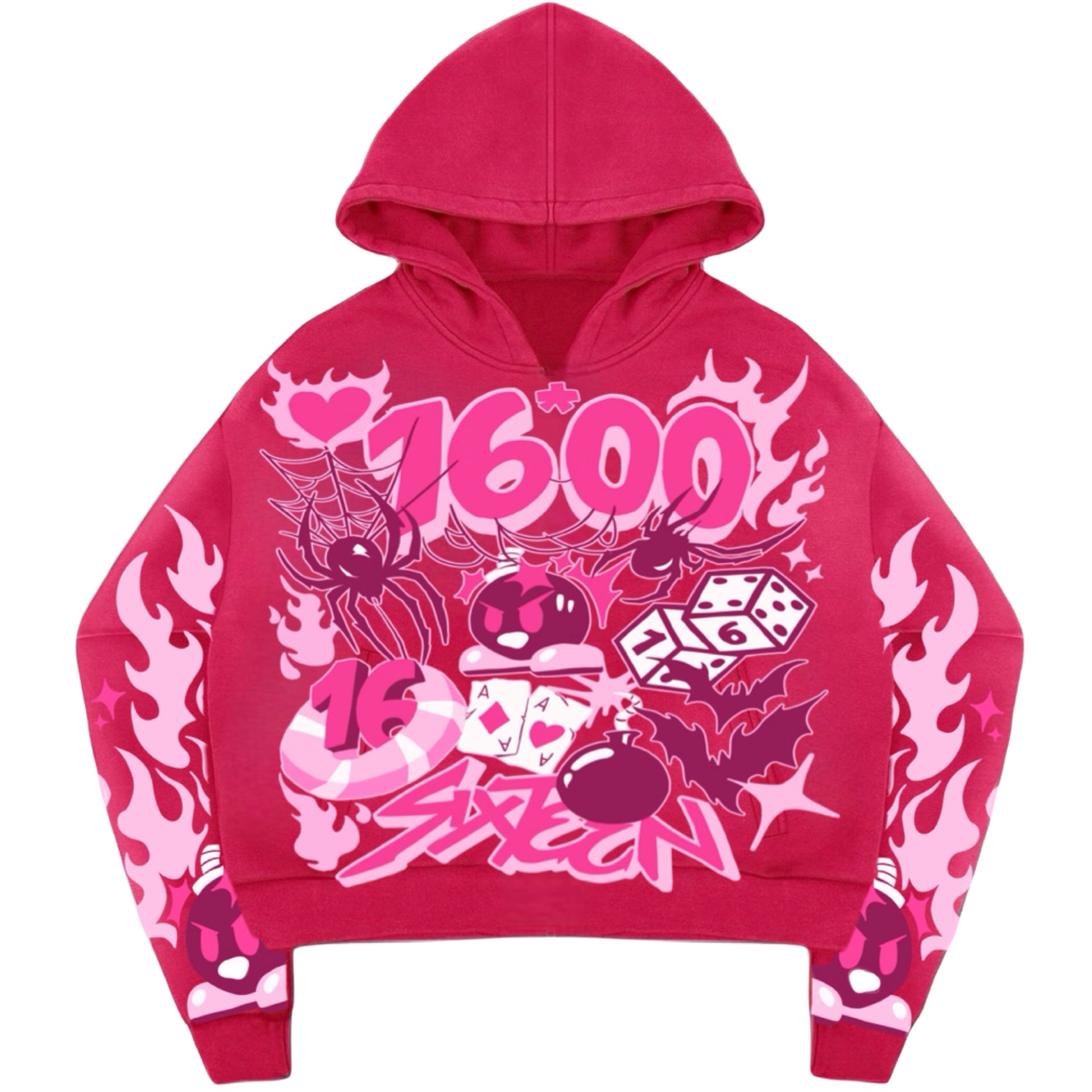 PINK/WHITE 1600 HOODIE