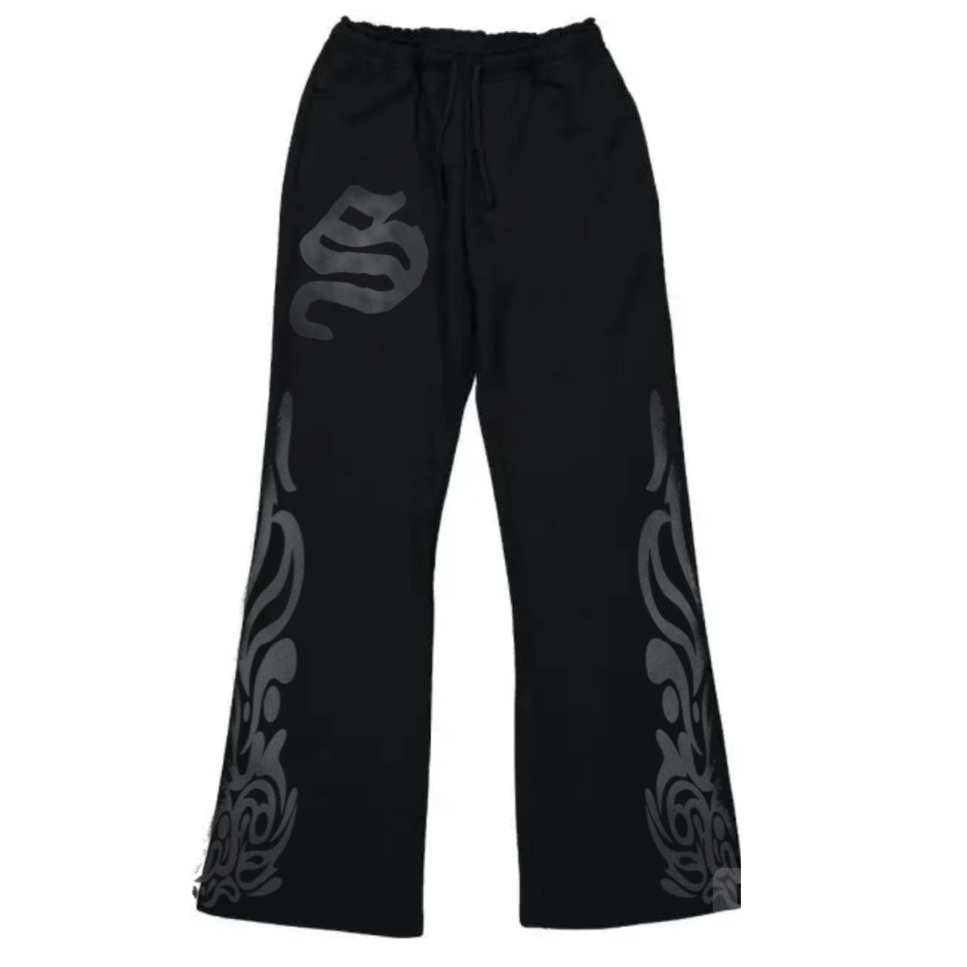 Black/grey unisex “S” flared sweatpants