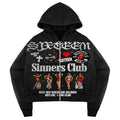 BLACK SINNERS CLUB ZIP-UP