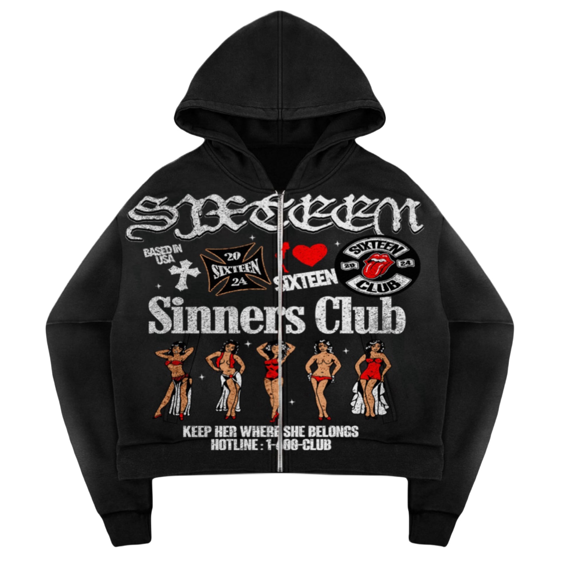 BLACK SINNERS CLUB ZIP-UP