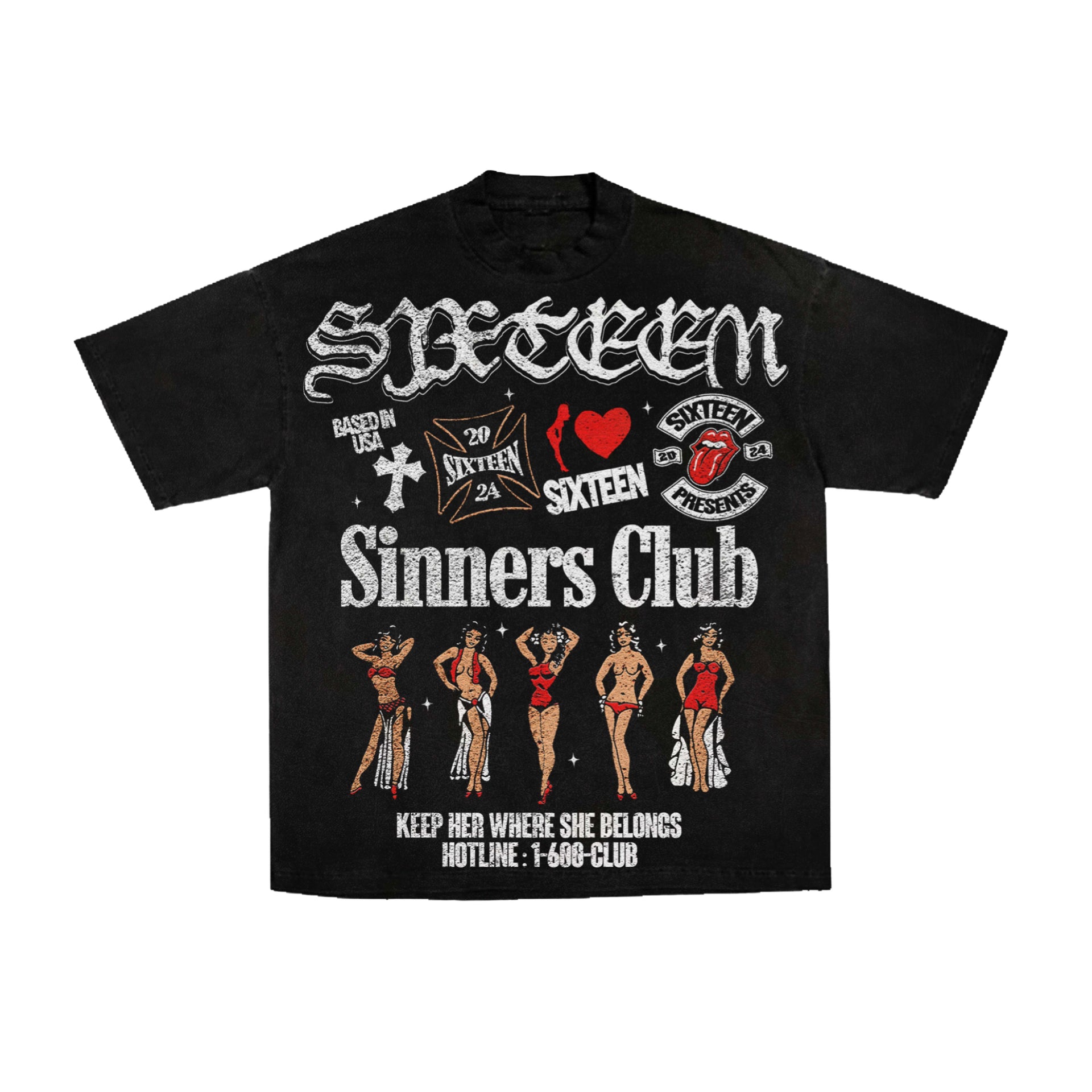 Black “sinners club” T-shirt