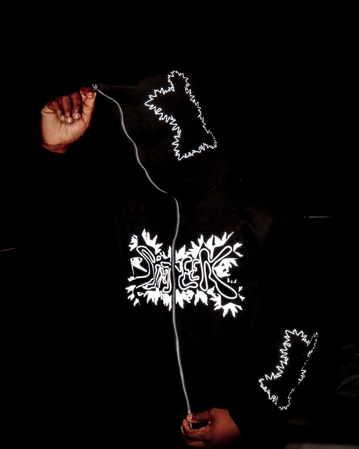 Sixteen reflective zip-up hoodie